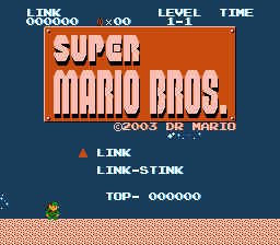 SMB Zelda Curse from Outskirts Title Screen